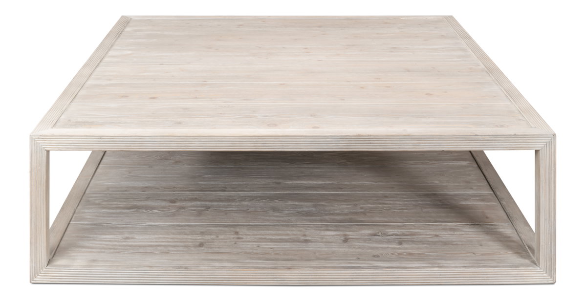 Camden Bungalow Cocktail Table, by Sarreid, 5' length x 5' width x 1'6" height View 3