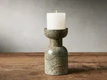 Online Designer Combined Living/Dining Rhodes Marble Pillar Holder in Green Forest