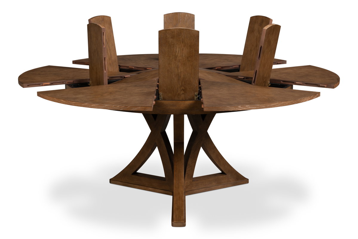 Casual Jupe Dining Table Light Mink Med, by Sarreid, 4'7" length x 4'7" width x 2'6" height View 9