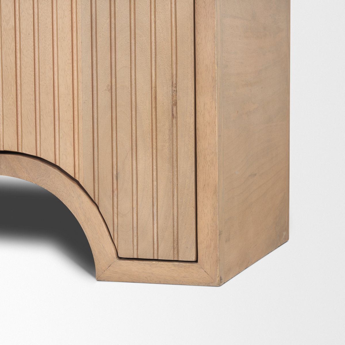 Sorina Reverse Fluted Light Brown Wood Sideboard, Sideboards & Buffet by Mercana, 72" length x 16" width x 30" height View 12