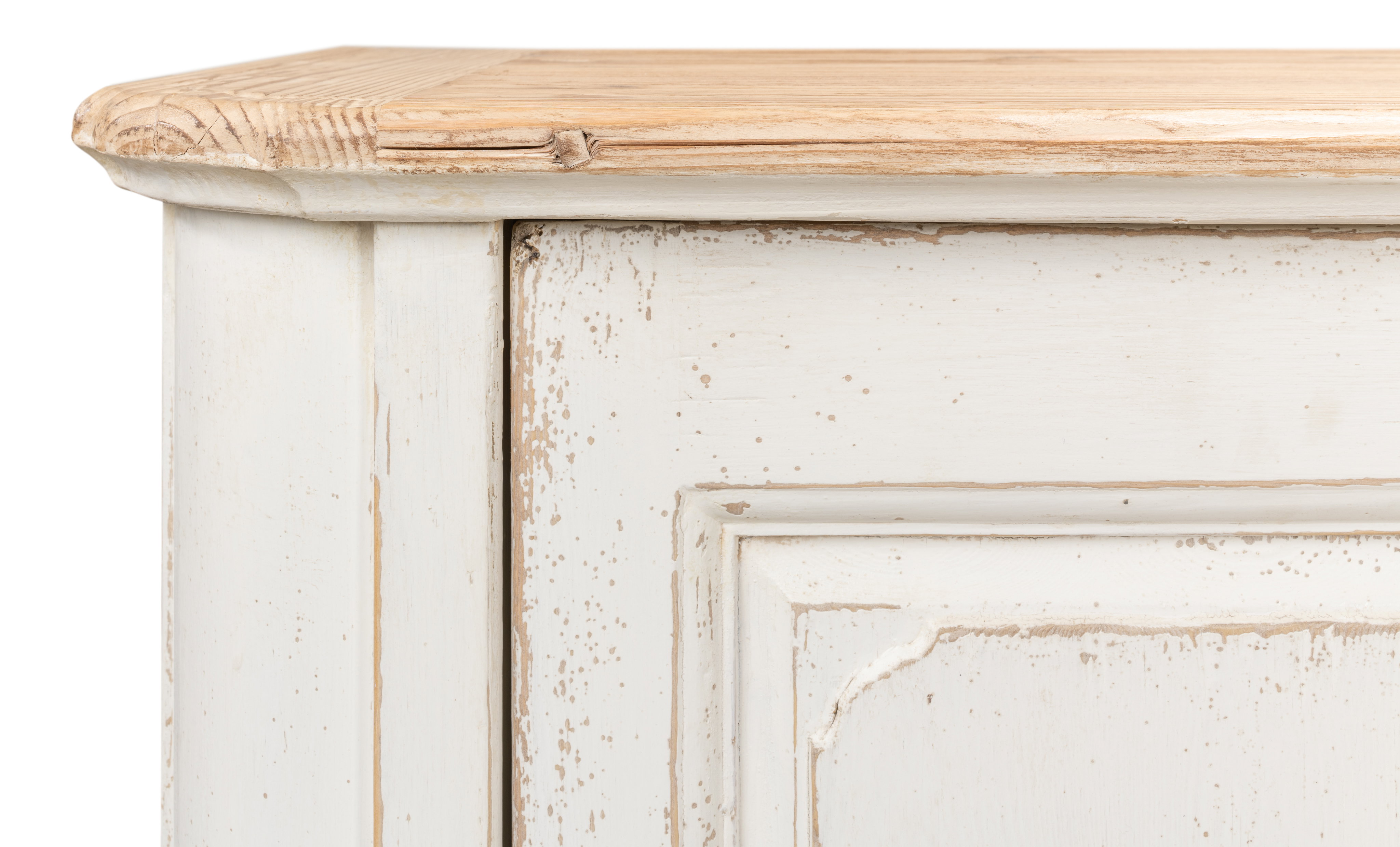 Antique Whitewash Sideboard, 4 Door, Cabinets & Sideboard by Sarreid, 83" length x 20" width x 36" height View 8