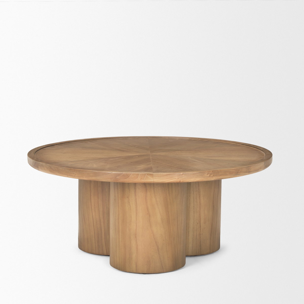 Tavi Medium Brown Round Coffee Table, by Mercana, 39.25" length x 39.25" width x 16.5" height View 5