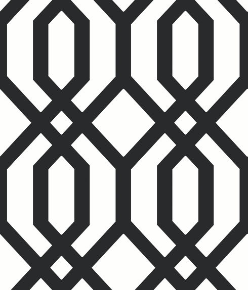 Gazebo Lattice Black Peel & Stick Wallpaper