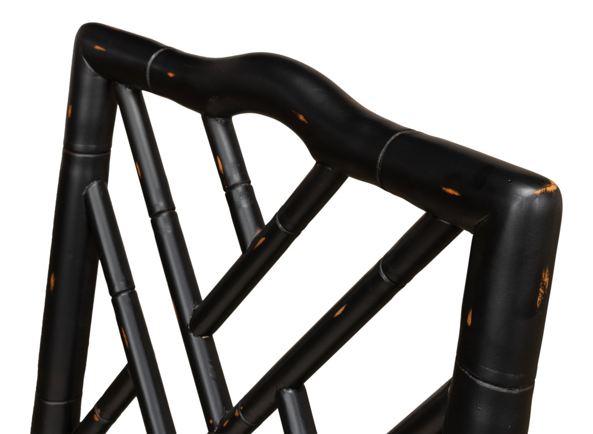 Brighton Bamboo Side Chair Black, by Sarreid, 1'10" length x 1'5" width x 3'3" height View 9