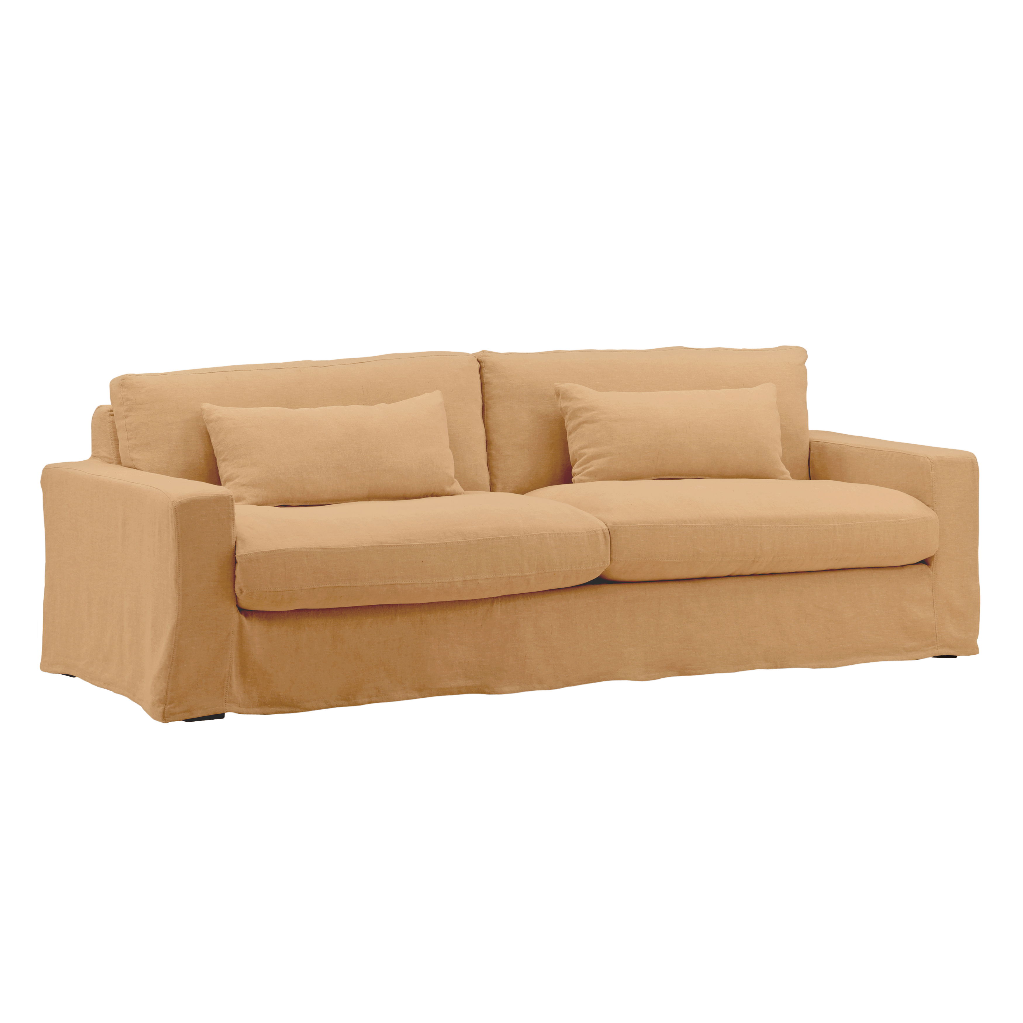 Dixie Sofa Slipcover Wheat, Sofas & Sectional by Dovetail, 92.12" width x 33" height x 39.7" depth
