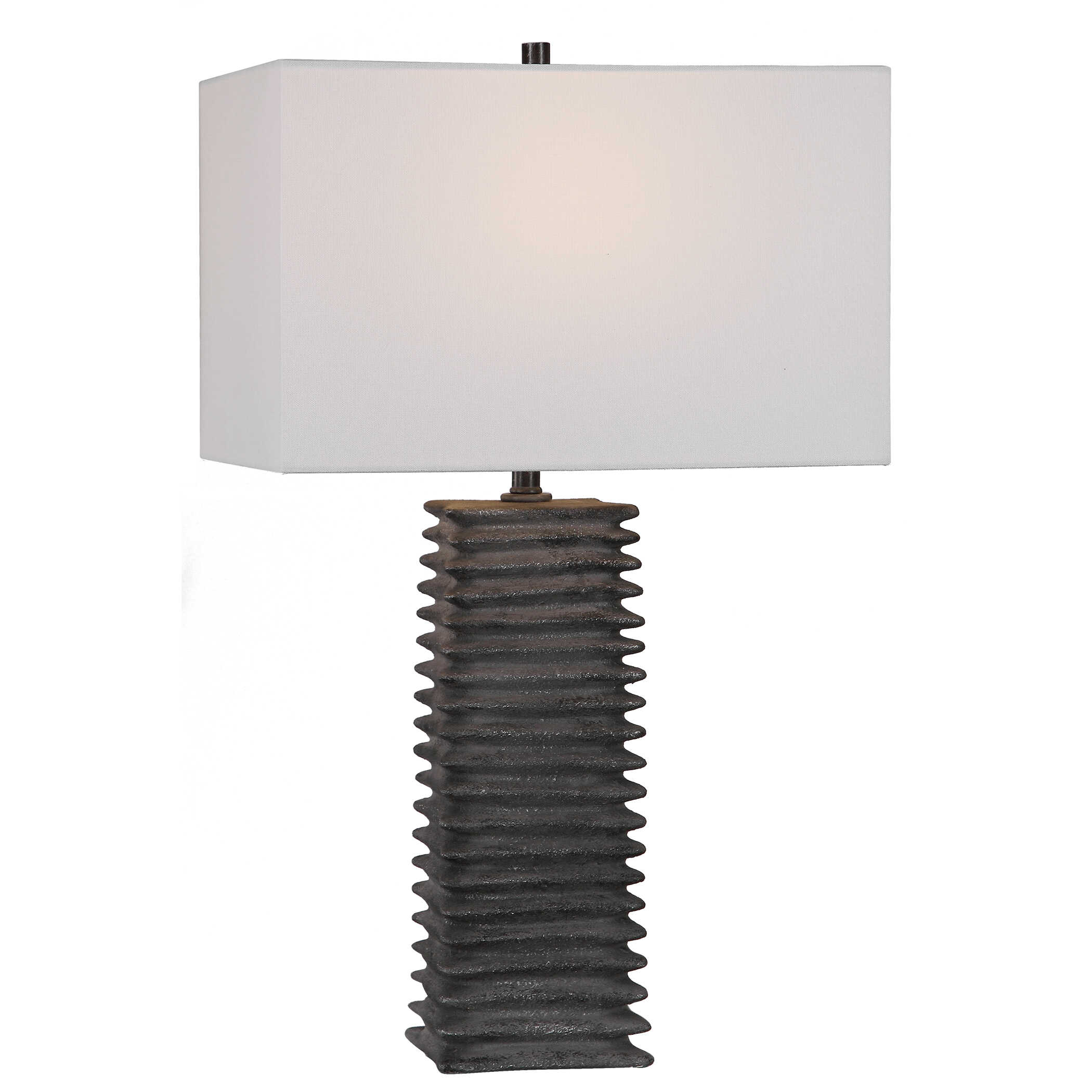 Sanderson Metallic Charcoal Table Lamp, by Uttermost, 16" width x 26.5" height x 10" depth View 1