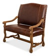 Italian Leather Settee, by Sarreid, 2'8" length x 3'9" width x 3'11" height thumbnail 1