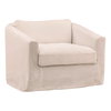 Violeta Sofa Chair Slipcover Natural, Sofas & Sectional by Dovetail, 40.63" width x 30" height x 41" depth thumbnail