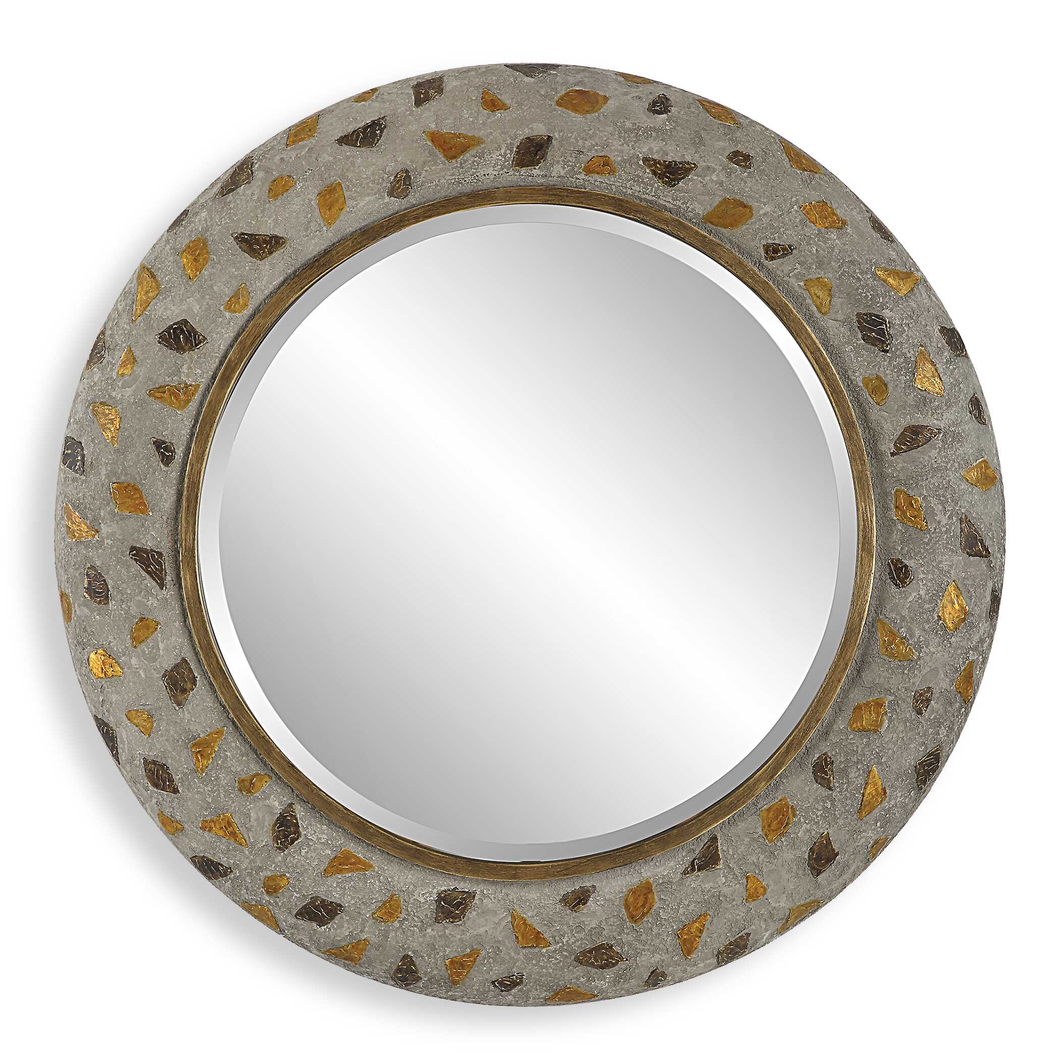 Copper Terrazzo Round Mirror large image 