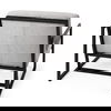 Armelle Gray Fabric Seat with Black Metal Frame Accent Chair, by Mercana, 28.35" length x 33.07" width x 29.92" height thumbnail 6