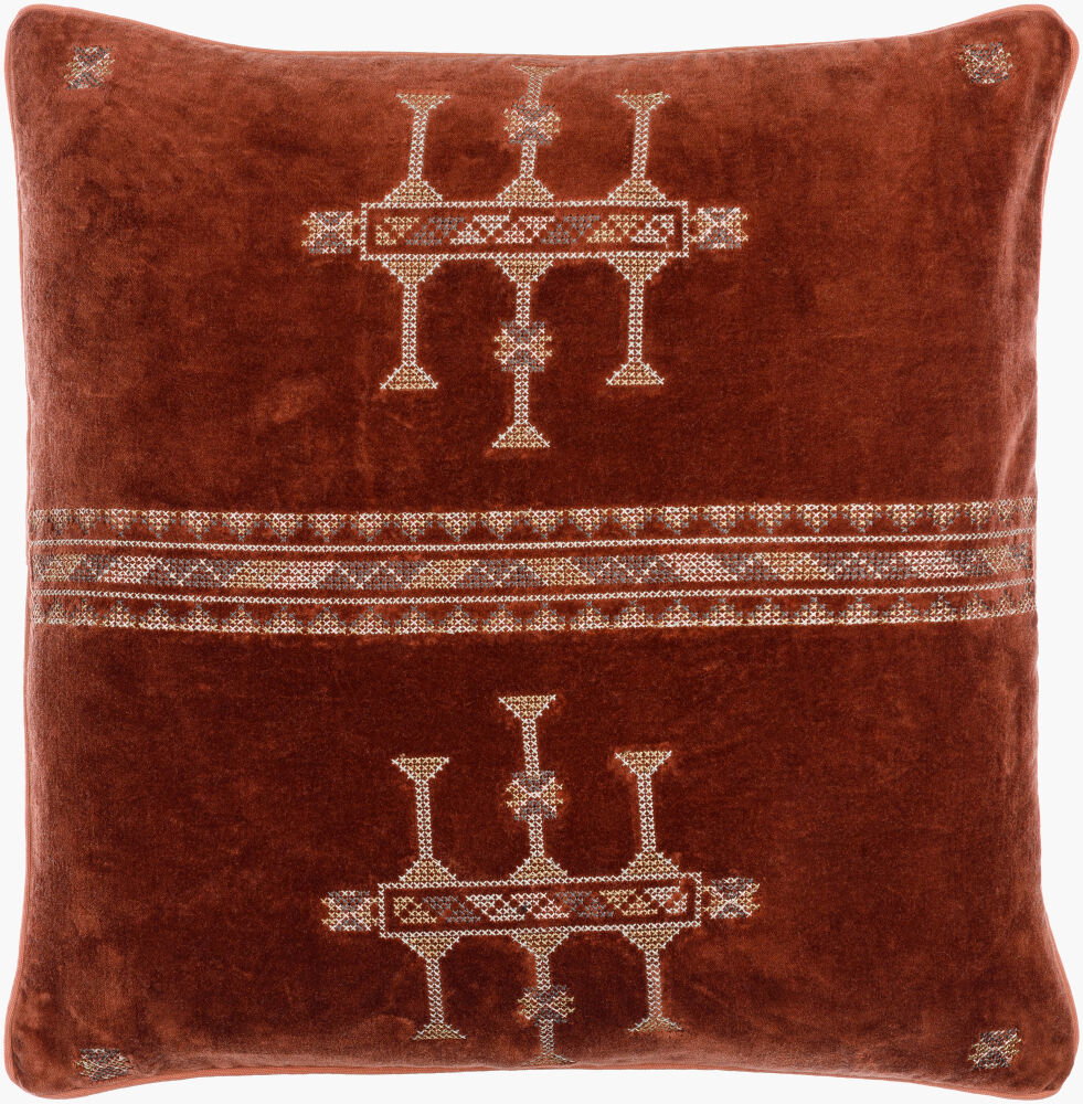 Velour Accent Pillow Down, Decorative Pillow by Surya, 18" length x 18" width