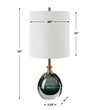 Enigma Teal Blue Glass Buffet Lamp, Table Lamp by Uttermost, 9" width x 20" height x 9" depth thumbnail 3