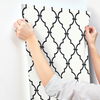 Modern Trellis Black Wallpaper thumbnail 3