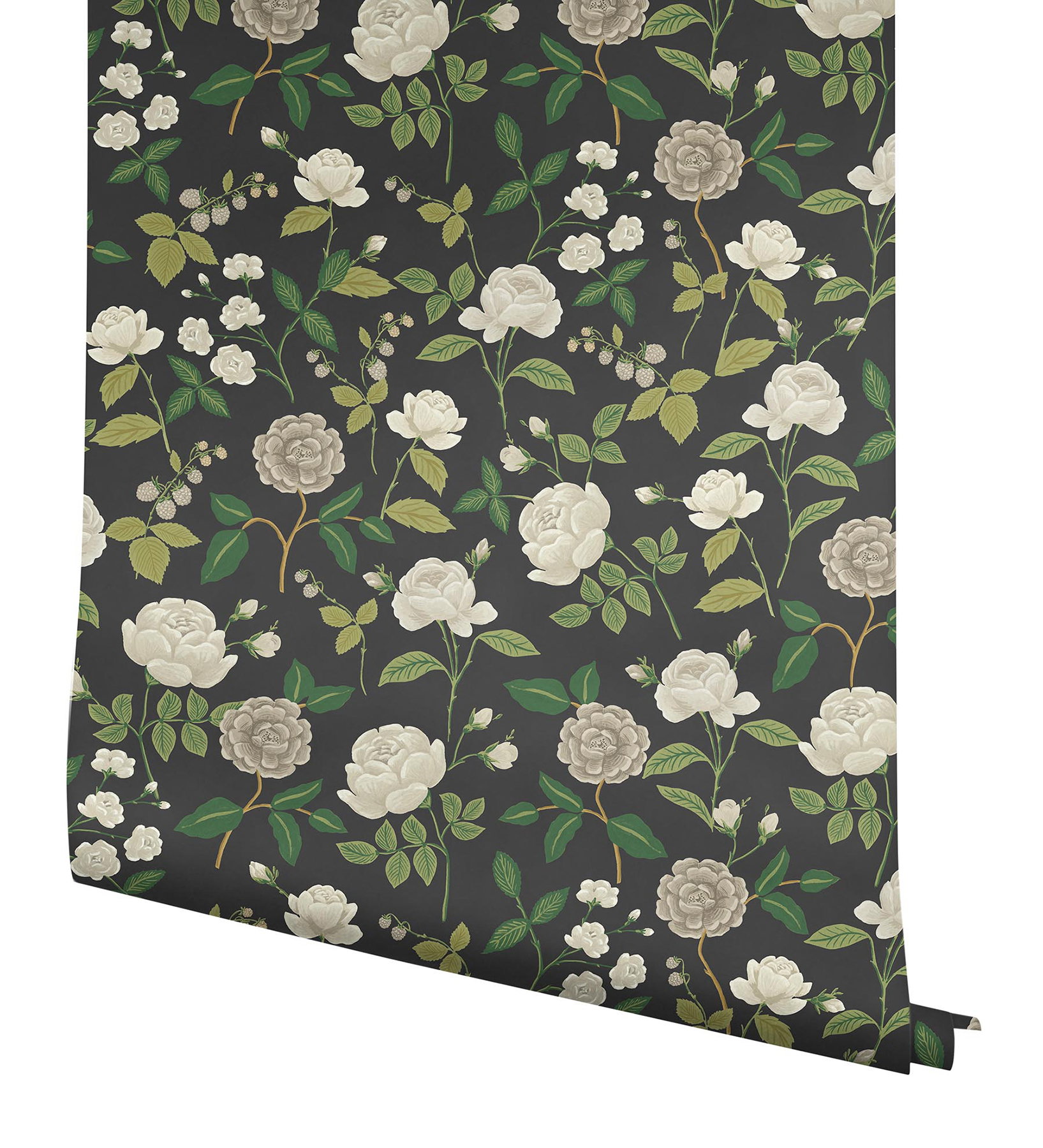 Roses Black Wallpaper, by York Wall, 27' length x 2'3" width x 0.02" depth View 4