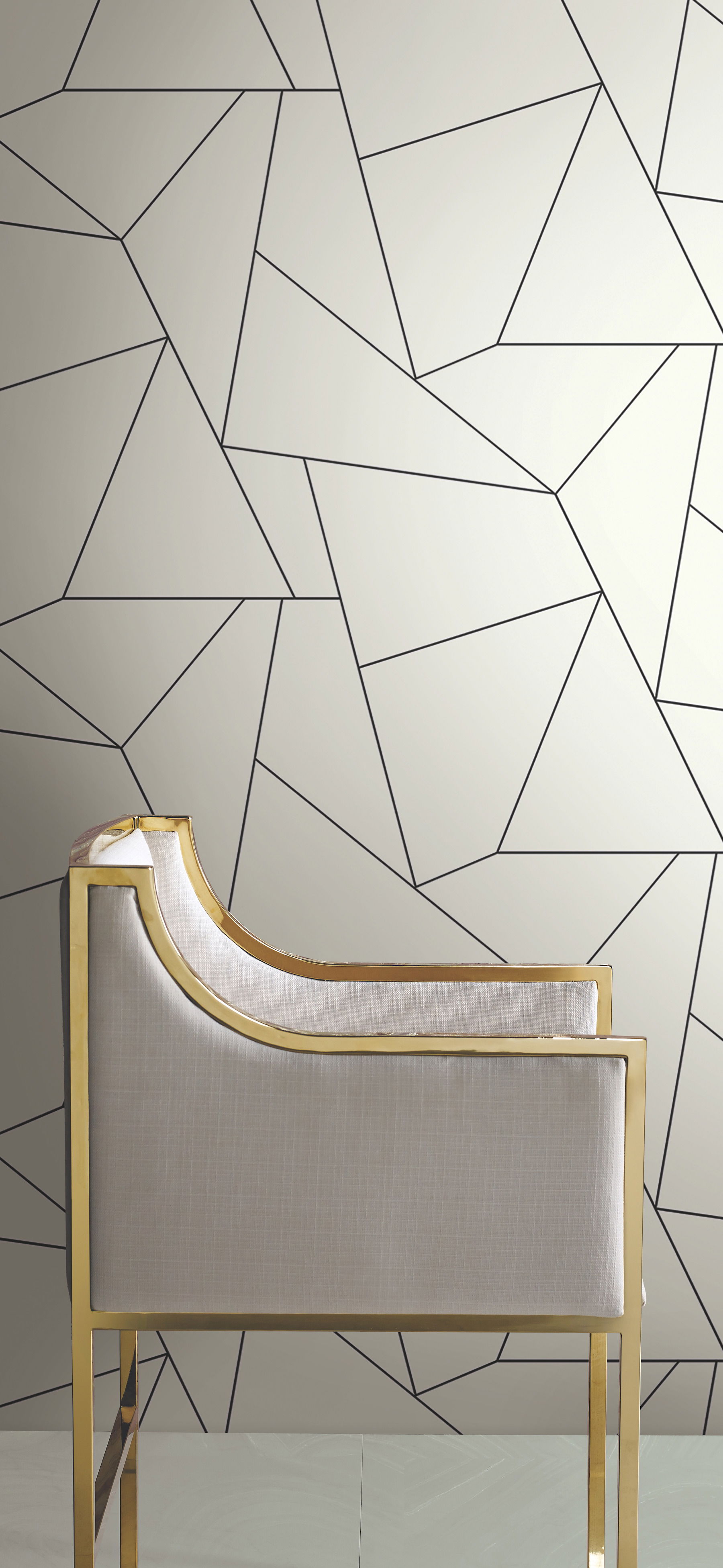 Fractured Prism Black Peel & Stick Wallpaper large image 