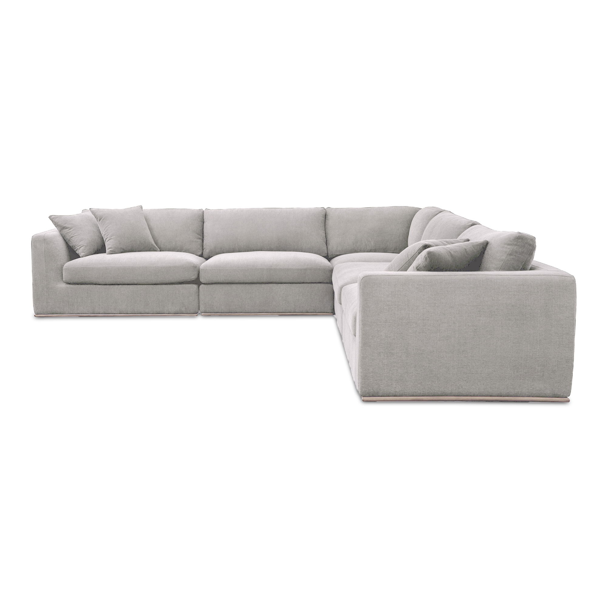 Rue Classic L Modular Sectional Flecked Grey, Sectional Sofa by Moe's Home, 136.2" width x 23.6" height x 136.2" depth View 3