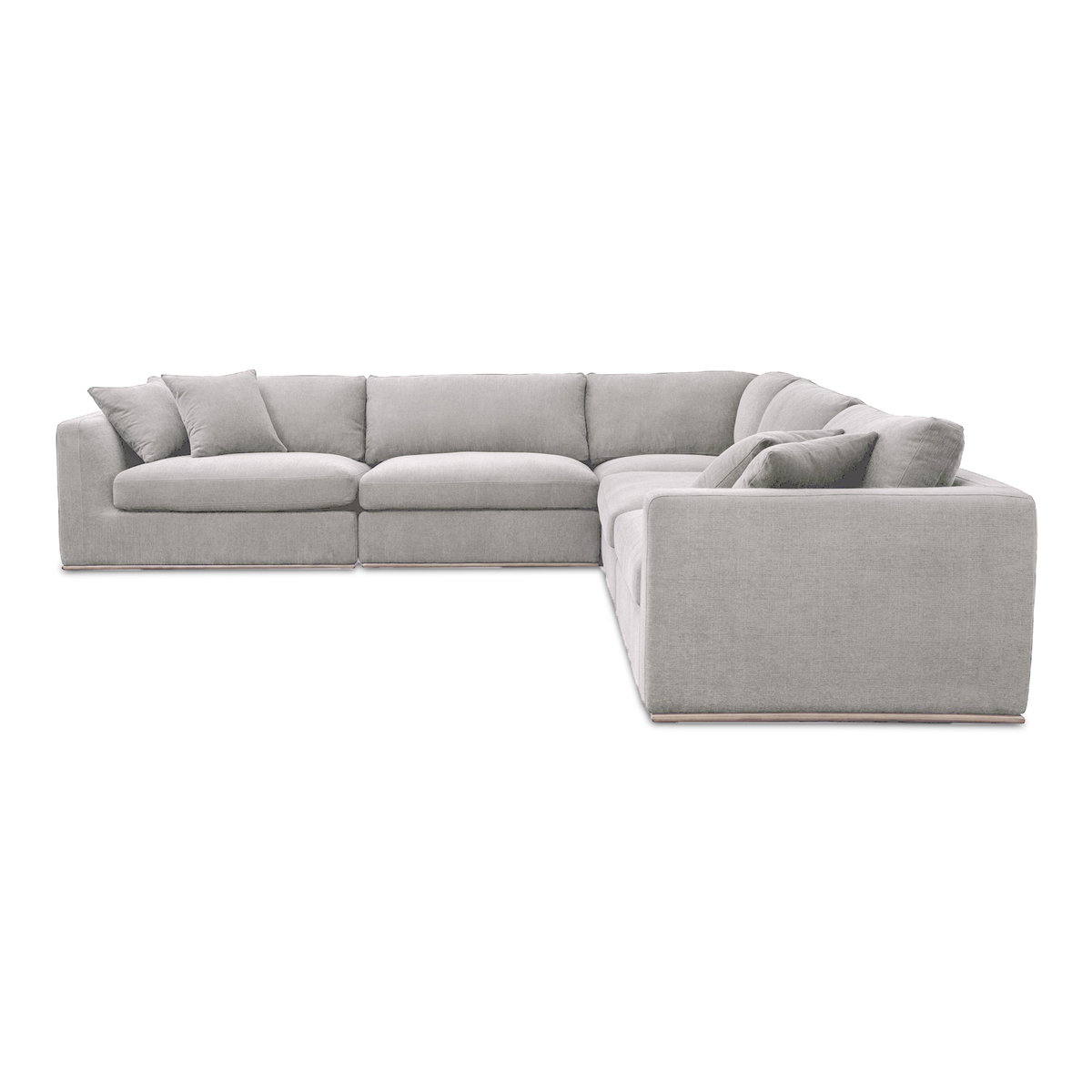 Rue Classic L Modular Sectional Flecked Grey, Sectional Sofa by Moe's Home, 136.2" width x 23.6" height x 136.2" depth View 3
