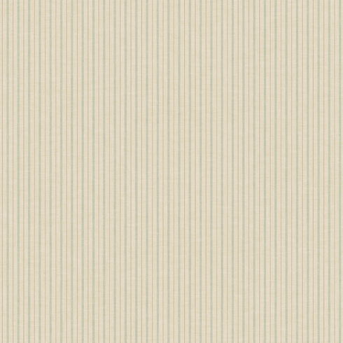 French Ticking Khaki & Light Blue Wallpaper