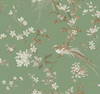 Bird & Blossom Chinoserie Green Wallpaper, by York Wall, 27' length x 2'3" width x 0.02" depth thumbnail