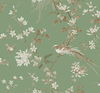 Bird & Blossom Chinoserie Green Wallpaper thumbnail 0