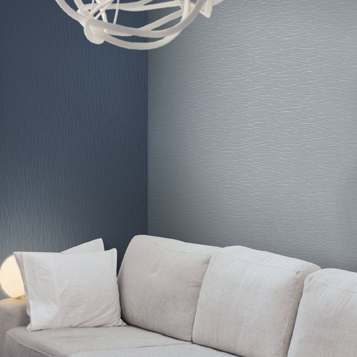 Organic Waves Paintable White Wallpaper, by York Wall, 33' length x 1'9" width x 0.02" depth View 2