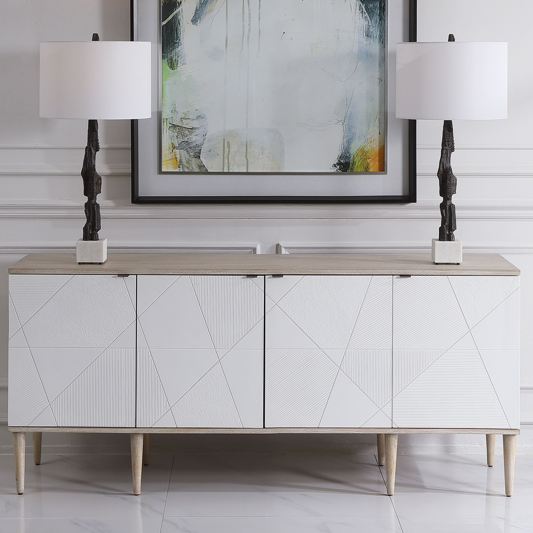 Tightrope 4 Door Modern Sideboard Cabinet large image 