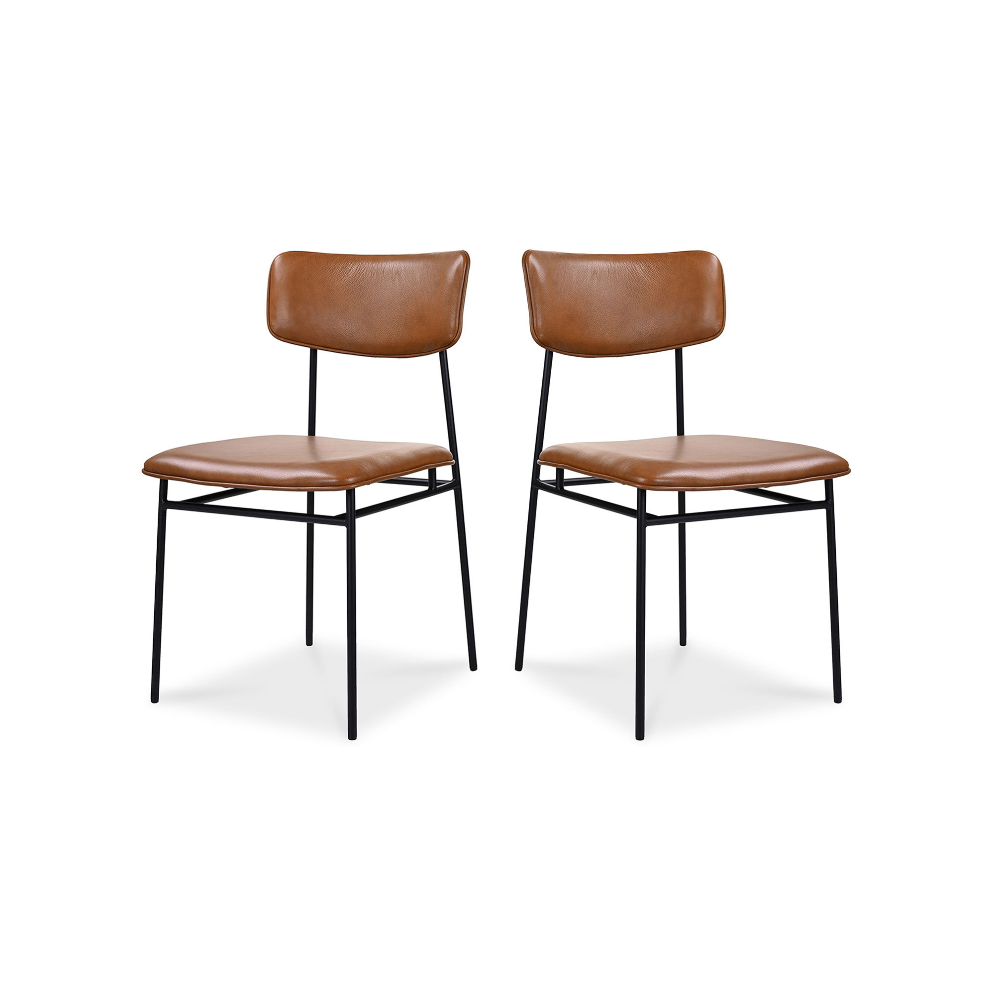 Sailor Dining Chair Brown - Set Of Two, by Moe's Home, 18.7" width x 33.85" height x 22.5" depth View 2