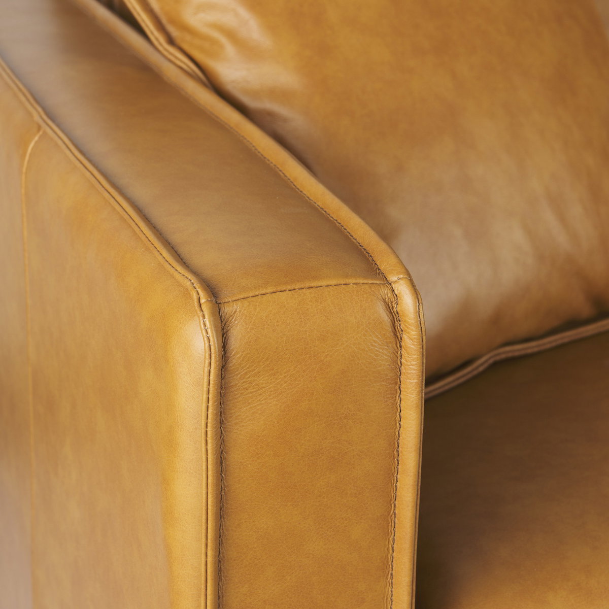 D'Arcy 88.0L x 37.0W x 34.0H Tan Leather Sofa, Sofas & Sectional by Mercana, 88.19" length x 36.61" width x 33.86" height View 10