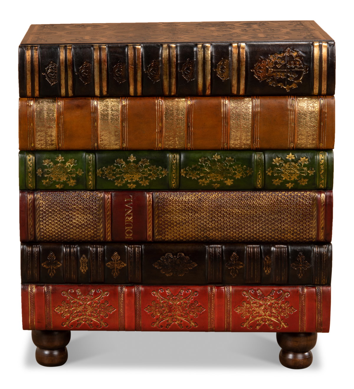 Florentine Books Chairside Chest, by Sarreid, 1' length x 1'8" width x 1'10" height View 4