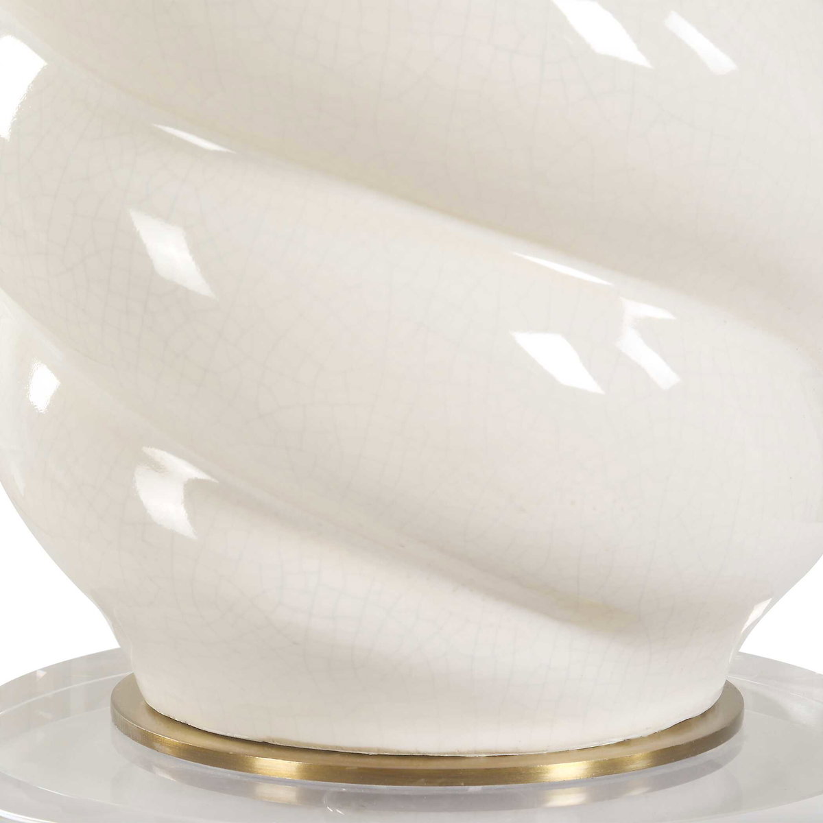 Anneli White Swirl Table Lamp, by Uttermost, 16" width x 30.5" height x 16" depth View 7