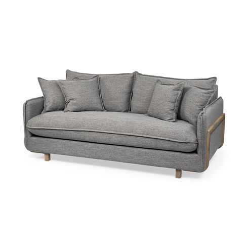 Roy I 84" Castlerock Gray Upholstered Three Seater Sofa