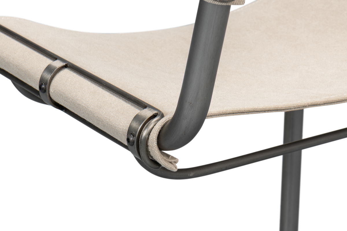 Patton Canvas Field Chair, by Sarreid, 2' length x 1'8" width x 2'10" height View 7