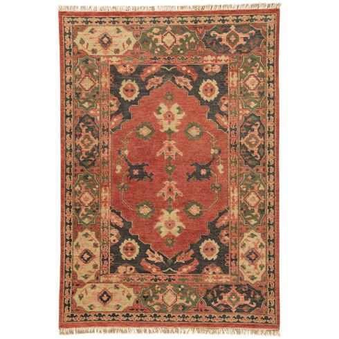 Village by Artemis Azra Hand-Knotted Salmon/Black Area Rug