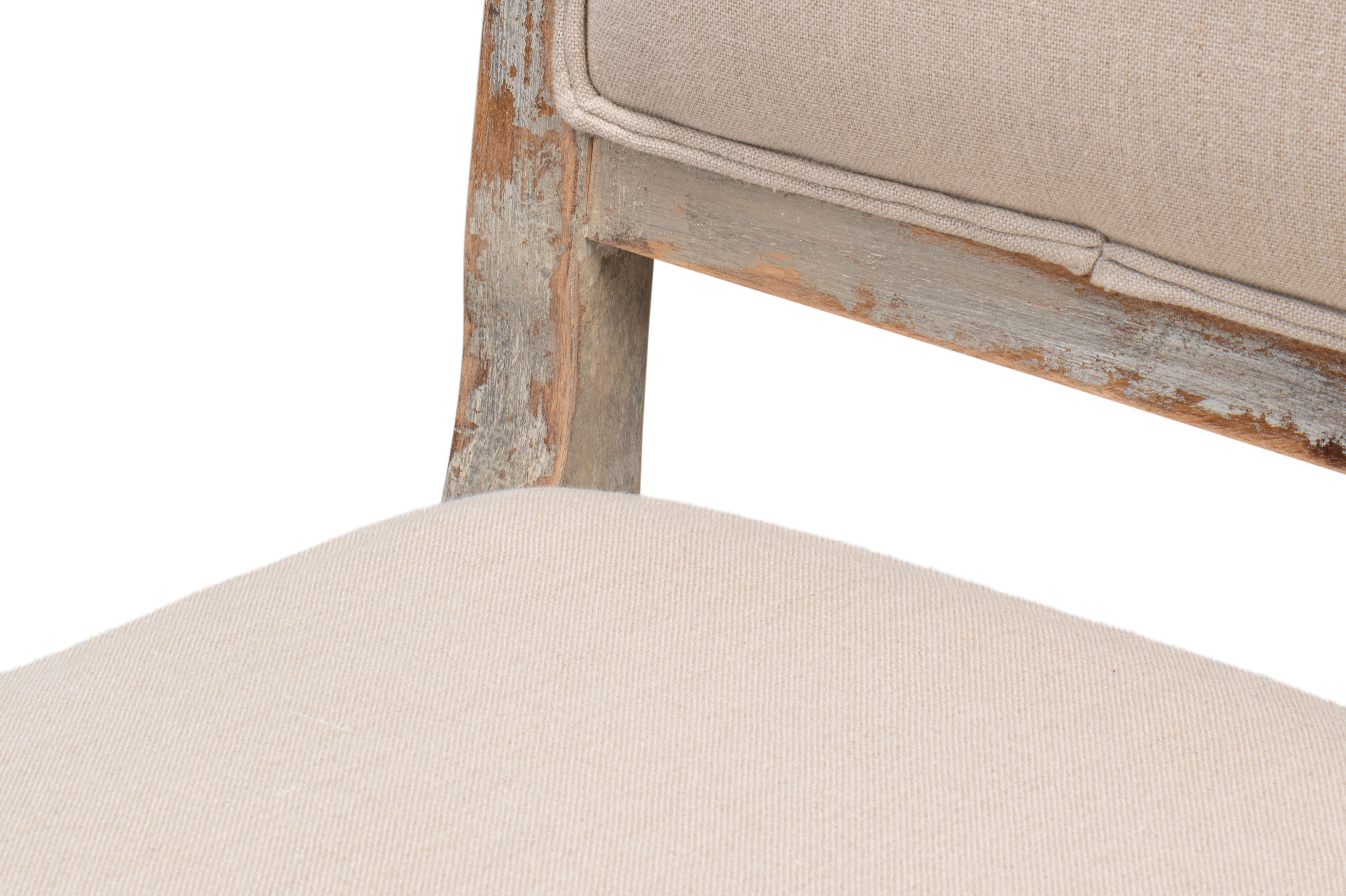 Square Back Side Chair,Grey Oak,Flax, Dining Chair by Sarreid, 20" length x 20" width x 40" height View 5