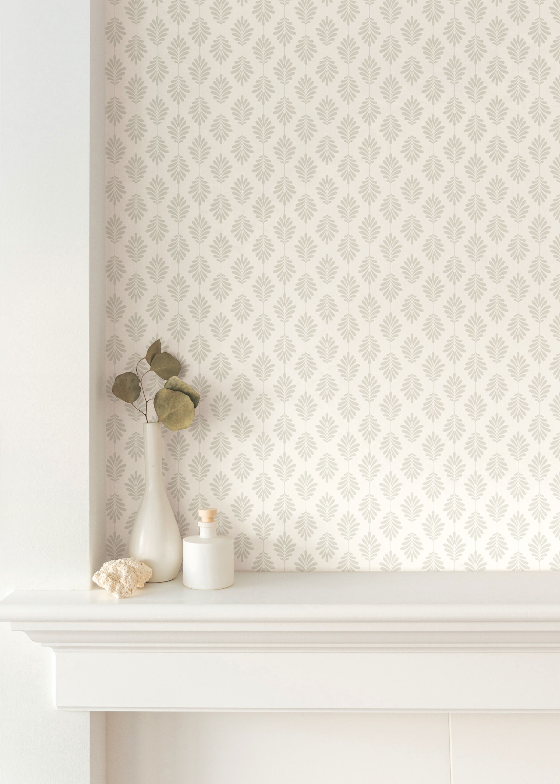 Leaflet Taupe Wallpaper large image 