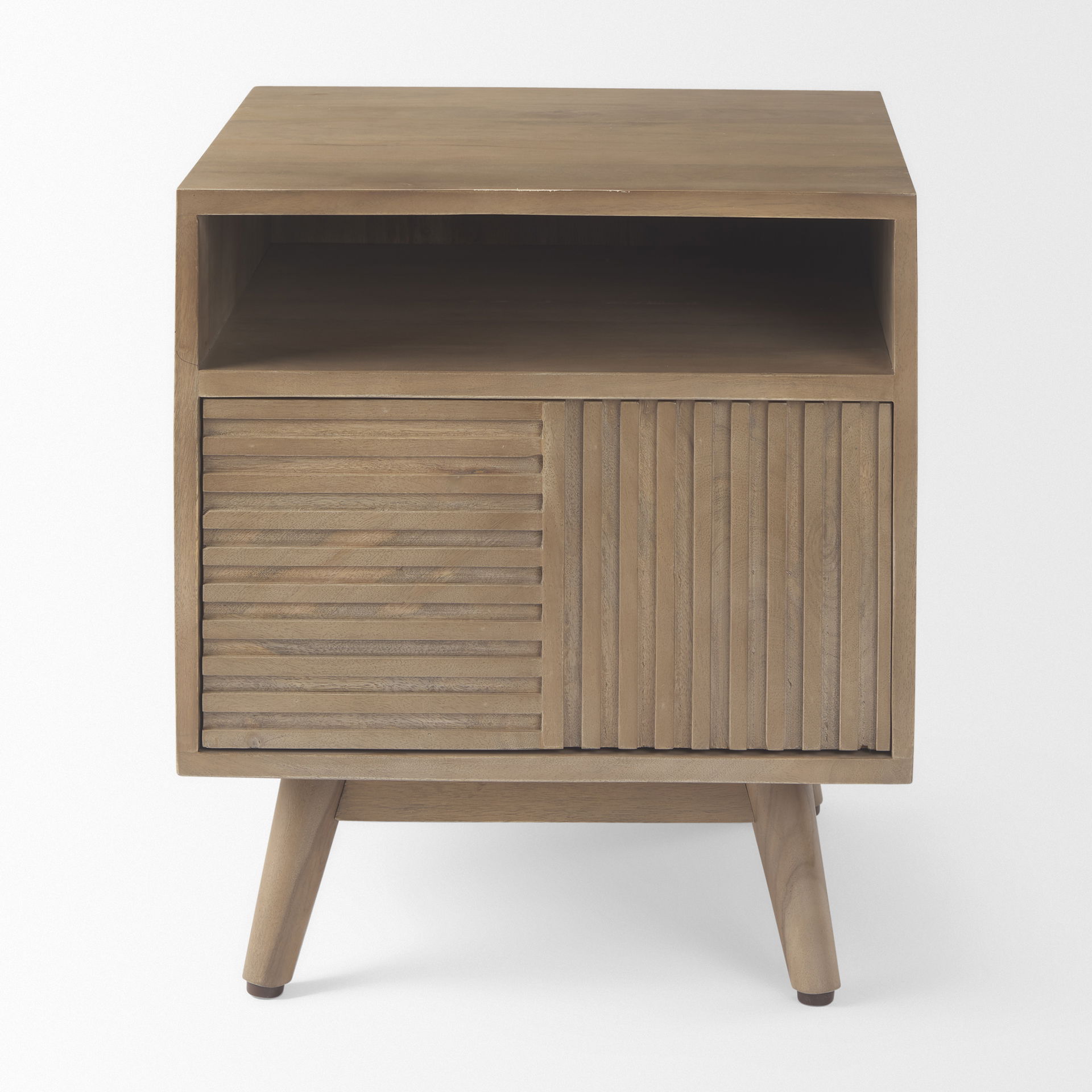 Sable  19.0L x 19.0W x 21.5H Light Brown Wood Side Table large image 