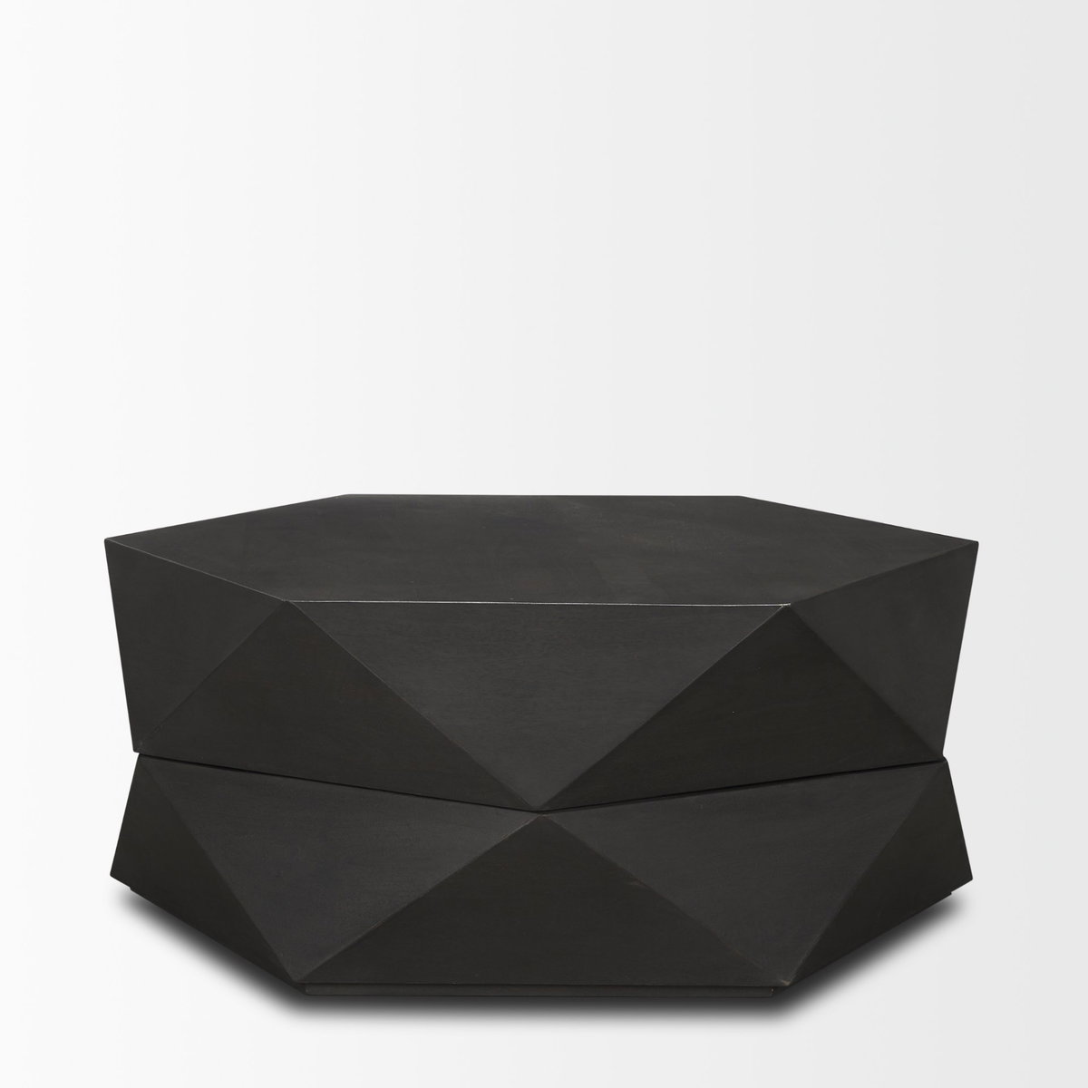 Arreto 36' Hexagonal Hinged Solid Wood Top and Base Coffee Table, by Mercana, 36" length x 36" width x 15" height View 6