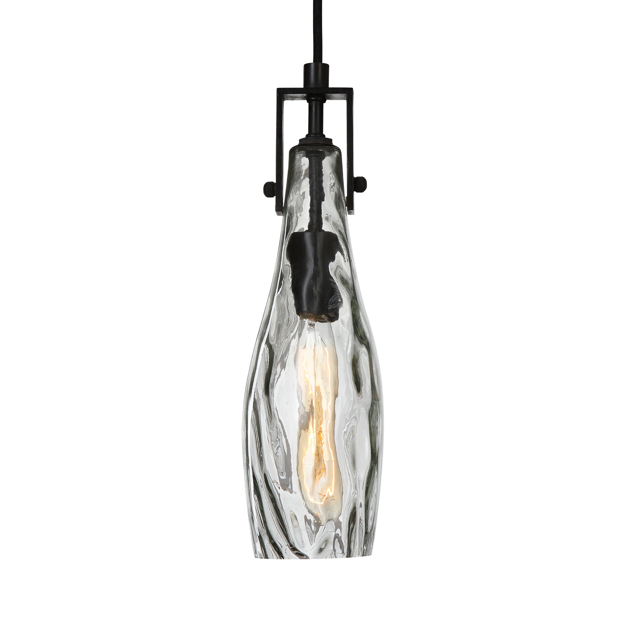 Campester 1 Light Watered Glass Mini Pendant large image 