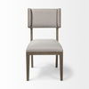 Tenton II Grey Fabric Seat Brown Wood Frame Dining Chair, by Mercana, 23.5" length x 19" width x 36.75" height thumbnail 2