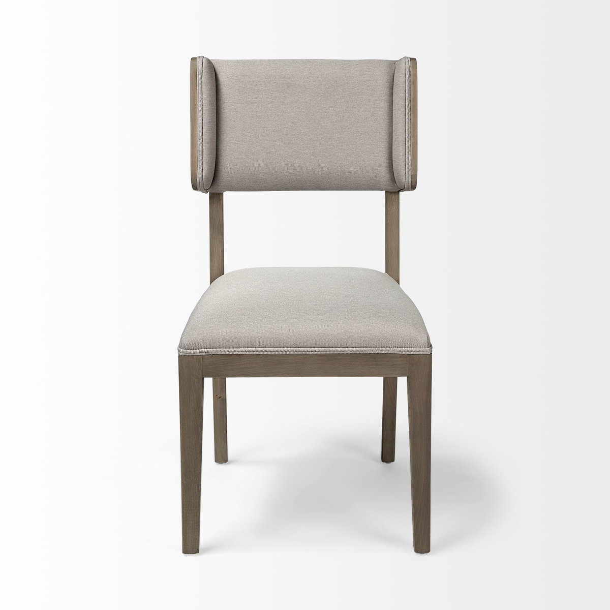 Tenton Open Back Dining Side Chair | Grey Fabric with Brown Wood, Dining Chair by Mercana, 23.5" length x 19" width x 36.75" height View 5