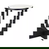 Patrick 23'H White Marble Top with Matte Black Metal Accent Table, Side & End Table by Mercana, 16.5" length x 16.5" width x 23" height thumbnail 1