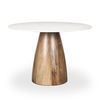 Allyson 42' Medium Brown with White Marble Top Dining Table thumbnail 0