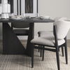Tarro 84' Rectangular Textured Black Wood with Geometrical Base Dining Table thumbnail 2