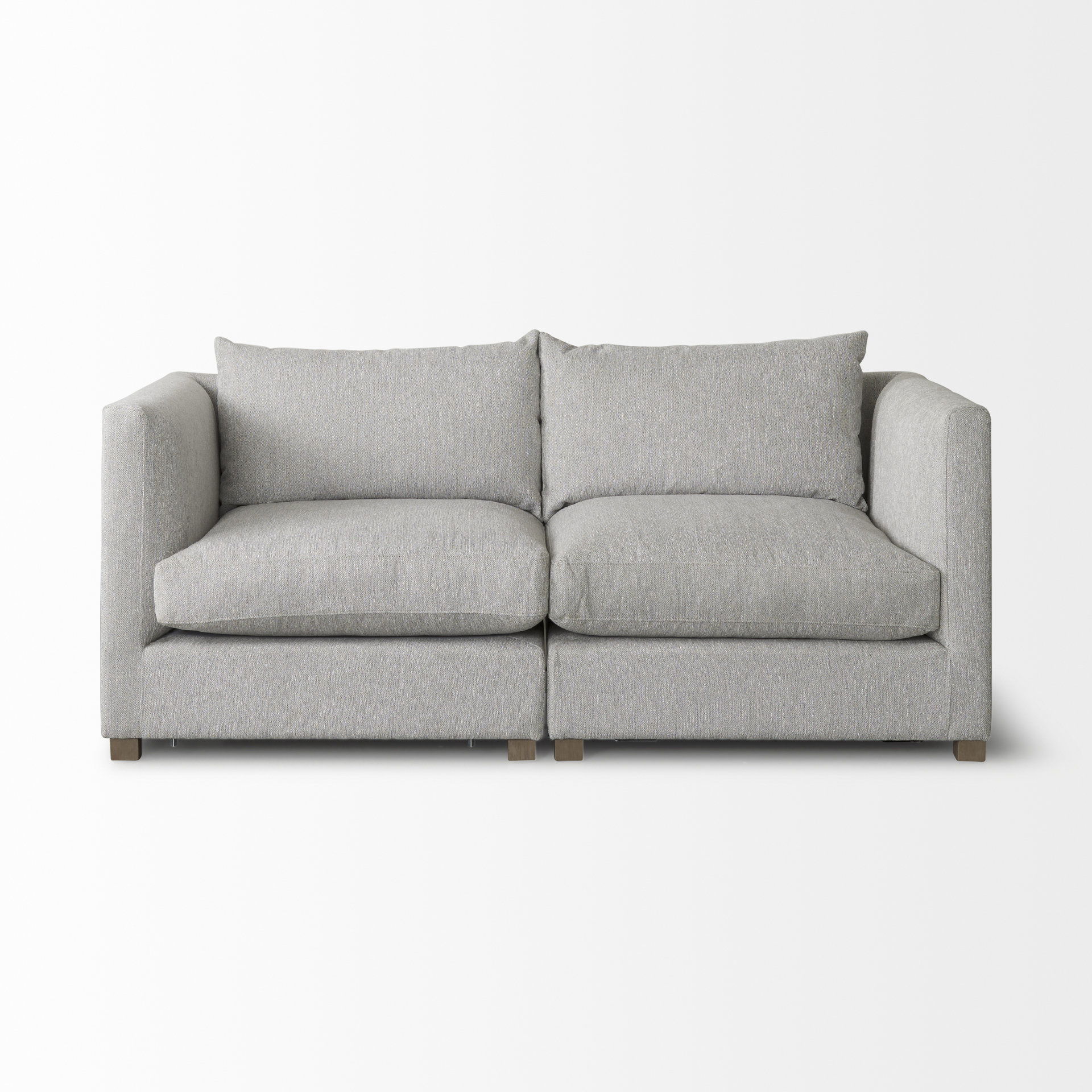 Valence 2 Piece Light Gray Modular Sofa Set, Sectional Sofa by Mercana, 37.8" length x 78" width x 28.3" height View 5