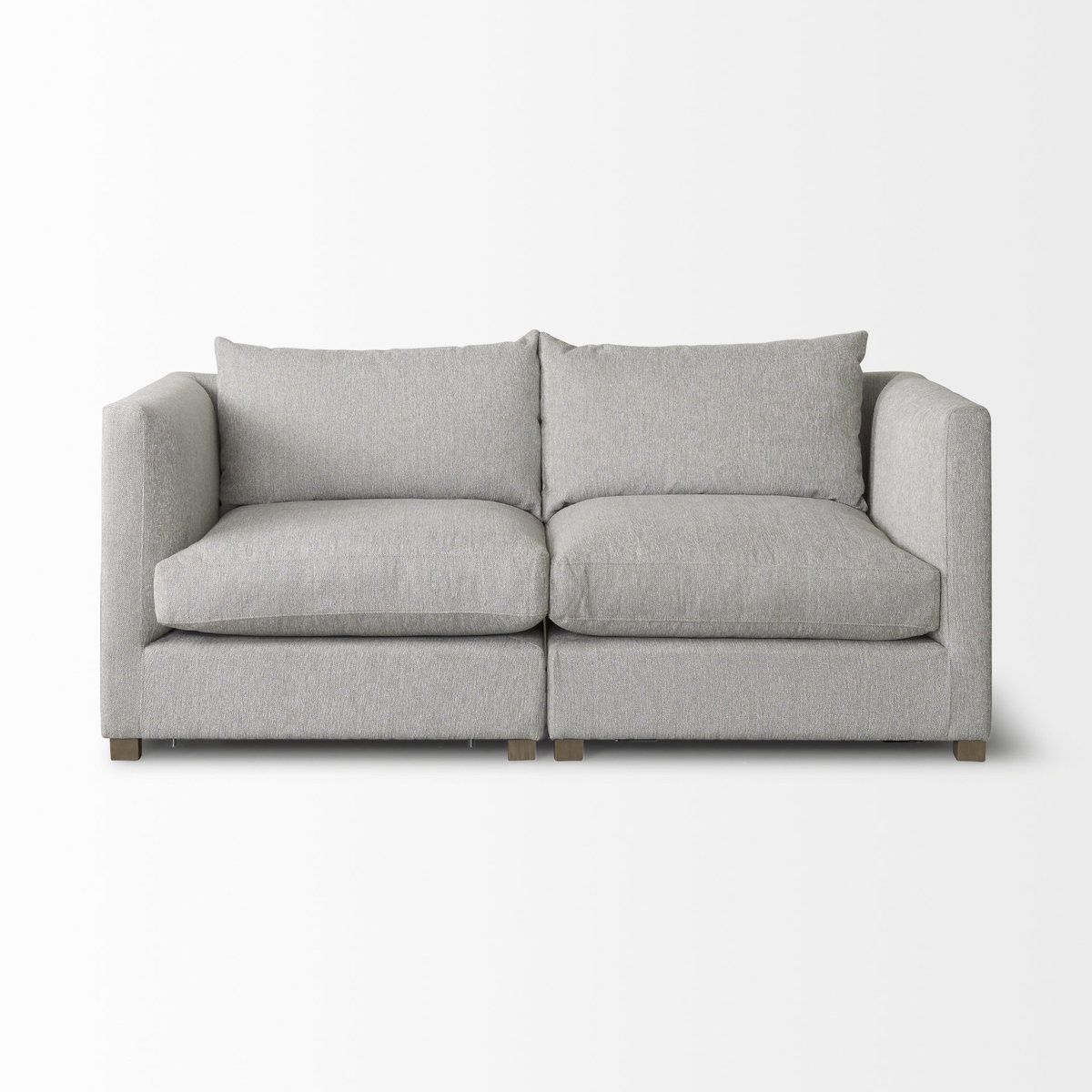 Valence 2 Piece Light Gray Modular Sofa Set, Sectional Sofa by Mercana, 37.8" length x 78" width x 28.3" height View 5