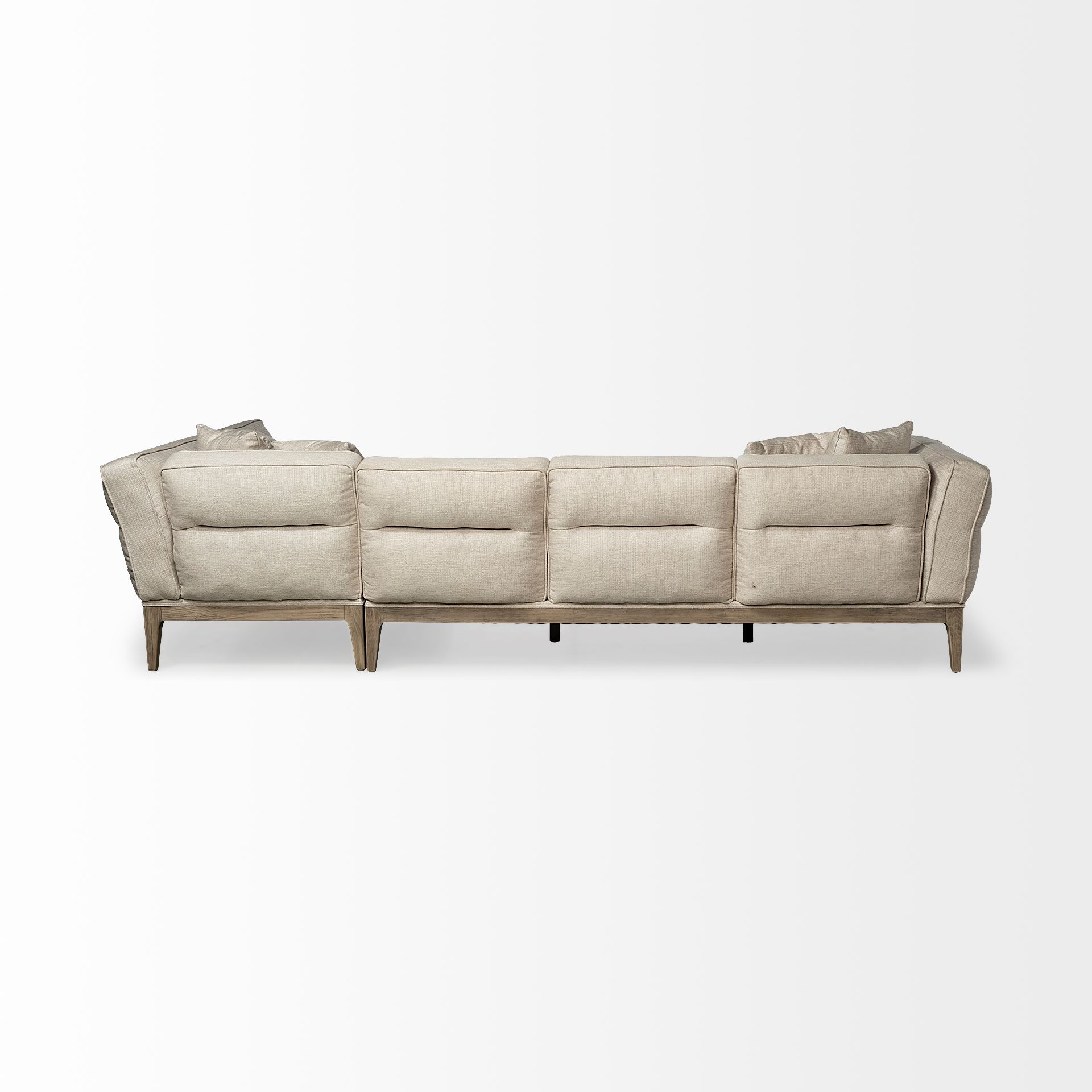 Denali III Beige Upholstered Wooden Frame Sectional, Sectional Sofa by Mercana, 121" length x 86" width x 30.25" height View 5