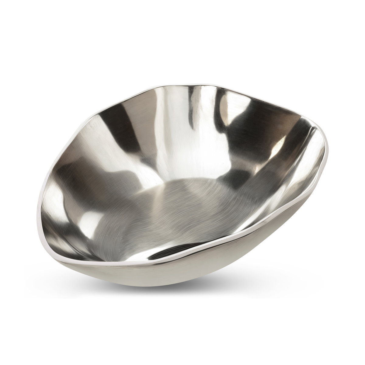 Forde Decorative Bowl Silver, Trays & Platter by Moe's Home, 11" width x 4.5" height x 7" depth View 2