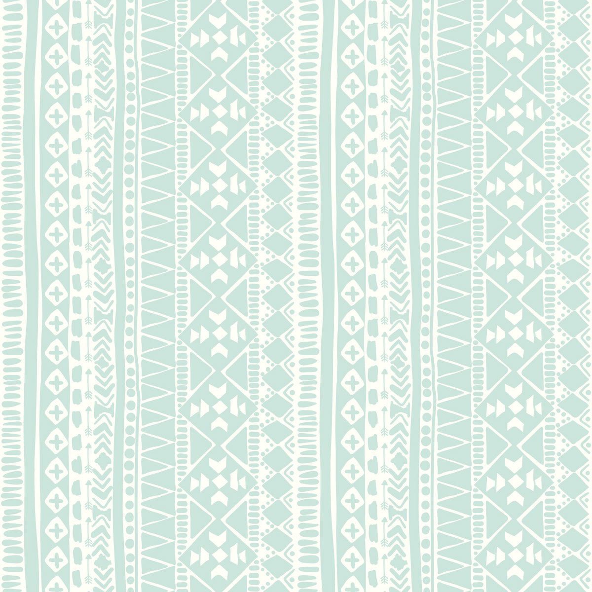 Tribal Teal Peel & Stick Wallpaper, by York Wall, 16'6" length x 1'8.5" width x 0.02" depth