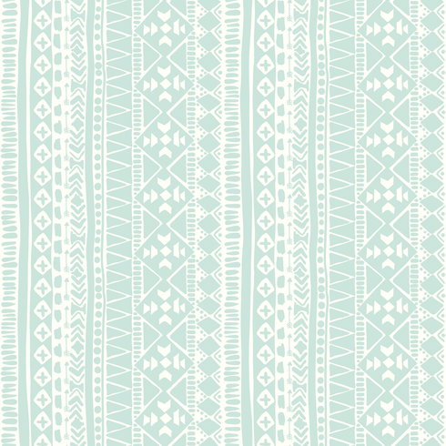 Tribal Teal Peel & Stick Wallpaper