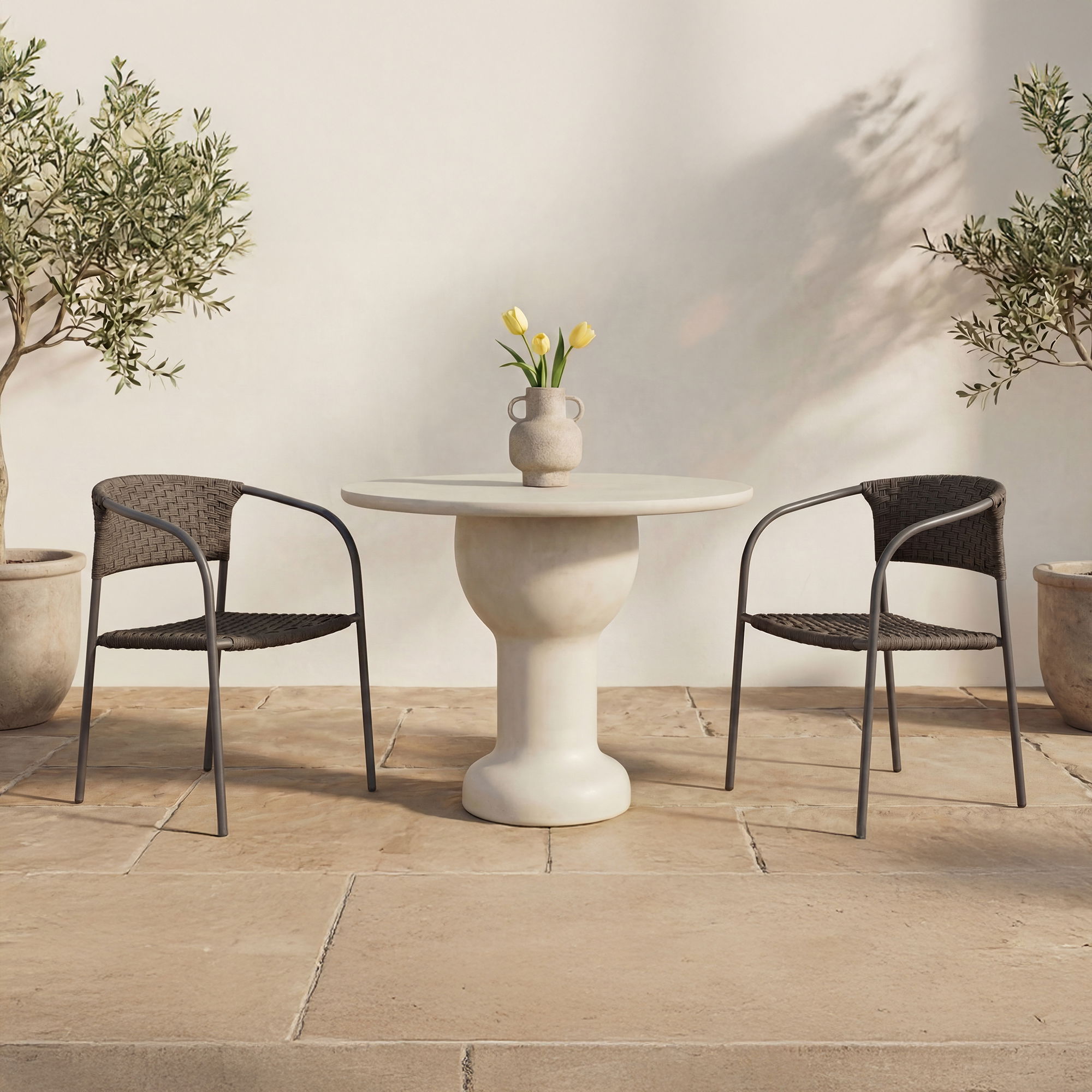 Zola Outdoor Dining Chair Dark Brown-set Of Two, by Moe's Home, 23.62" width x 30.75" height x 22.84" depth View 9